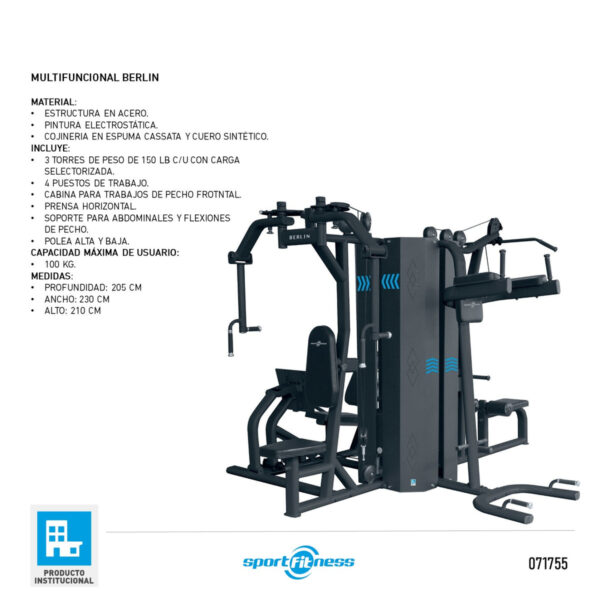Multigimnasio Sport Fitness Máquina Multifuncional Berlín