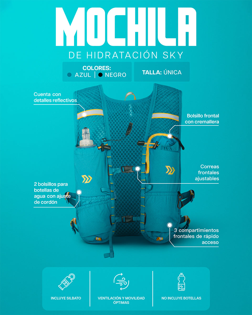 Chaleco Mochila Running Trail Sky Azul