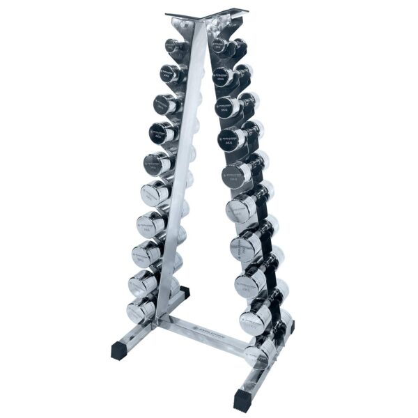 Accesorios Rack de Mancuernas Cromadas 10 Pares Marca EVOLUTION