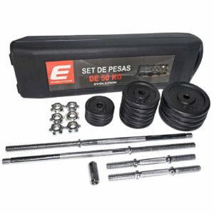 Set de Pesas 50 Kg Negra Evolution Fitness