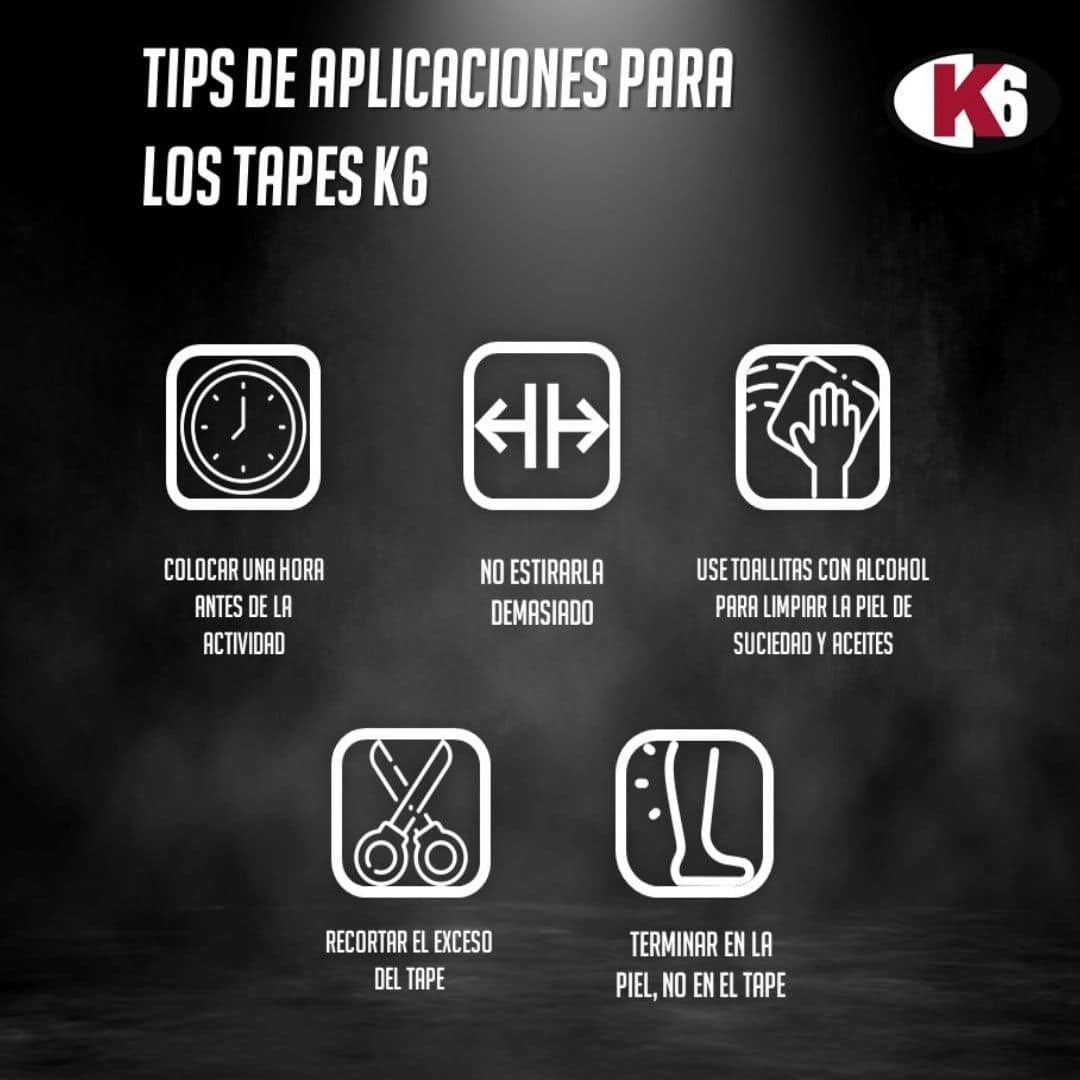 Cinta Kinesiológica k6 Elástica Deportiva Rollo 3m x 5cm - Imagen 5