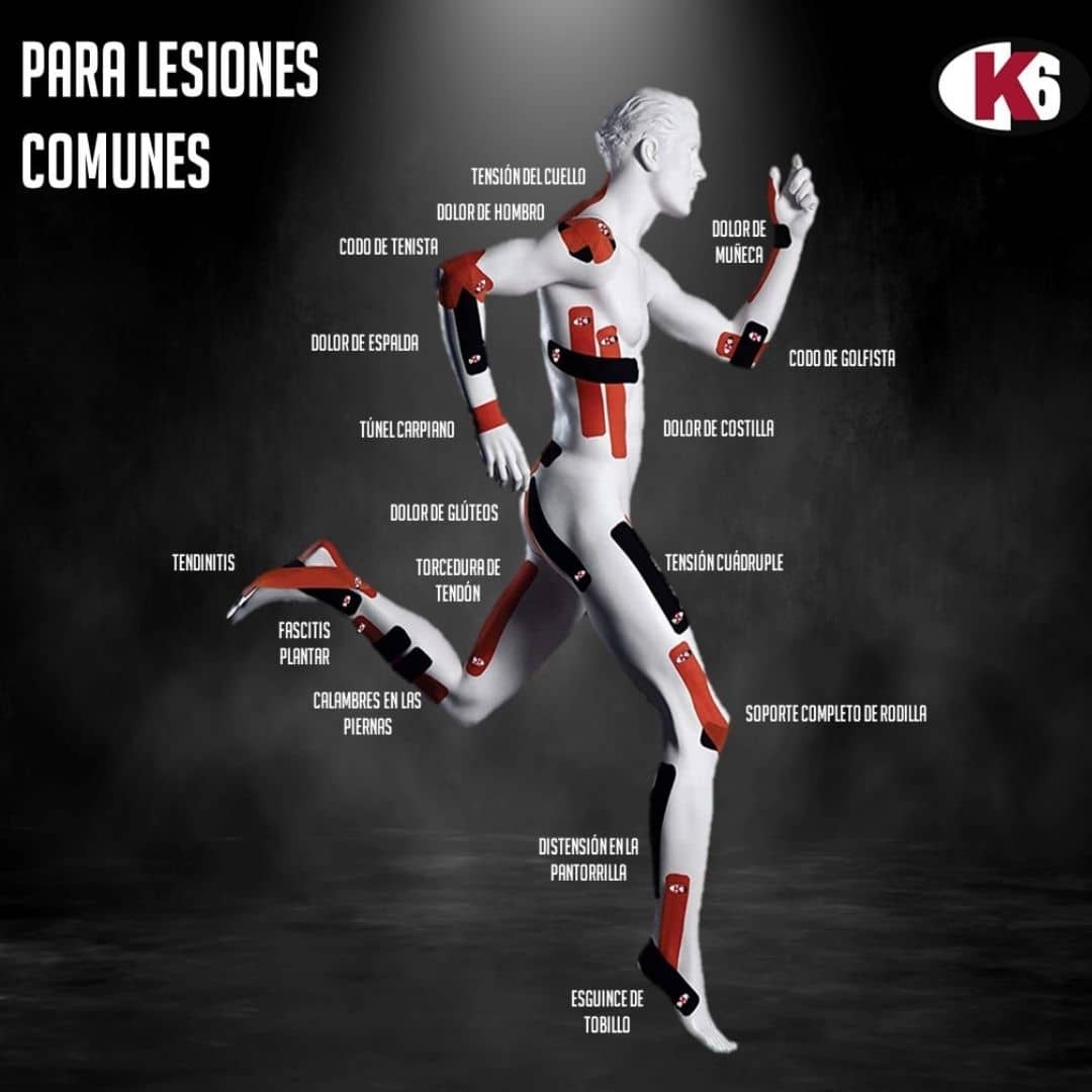 Cinta Kinesiológica k6 Elástica Deportiva Rollo 3m x 5cm - Imagen 4