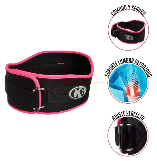 Cinturón para Levantar Pesas K6 Supremacy Rosado - Imagen 5