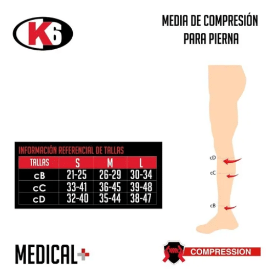 Medias de Compresión K6 Naranja - Imagen 4