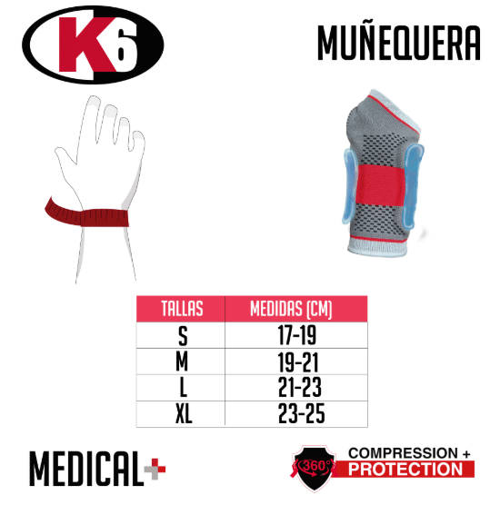 Muñequera k6 de Tela con Gel para Atletas - Imagen 2