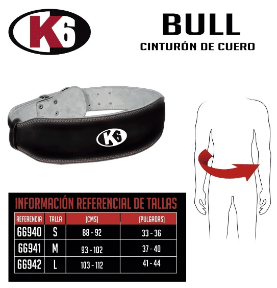 Cinturón para Levantamiento de Pesas K6 Bull+ - Imagen 4