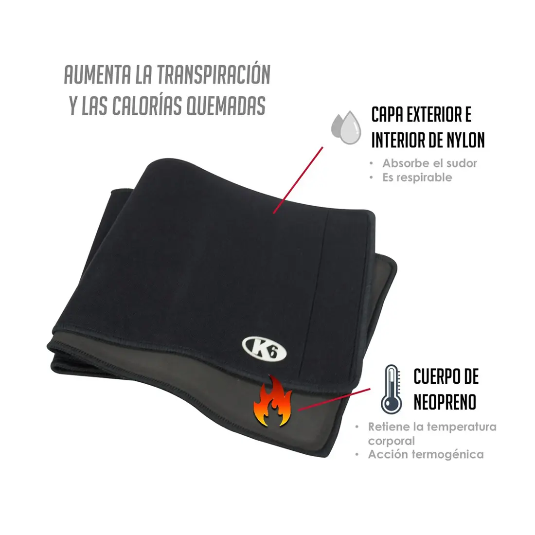 Faja de Neopreno Unisex Kosmo 10 pulgadas k6 - Imagen 4